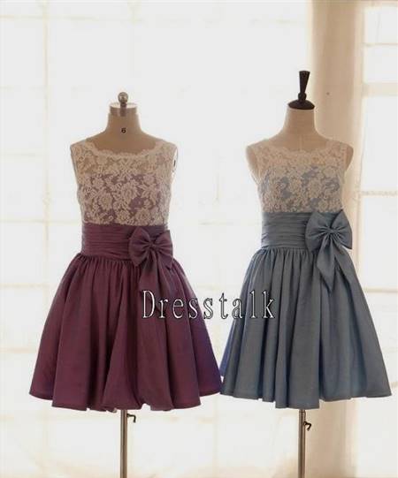 short purple lace bridesmaid dresses