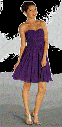 short strapless purple bridesmaid dresses
