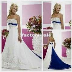 silver and blue wedding gown