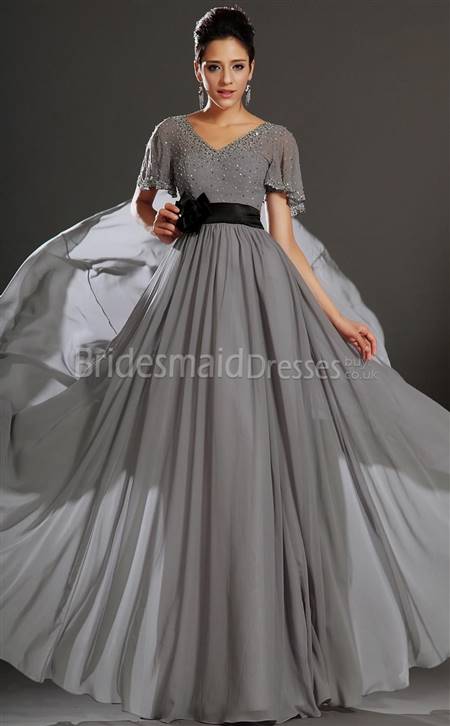 silver bridesmaid dresses with sleeves