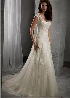 simple a line lace wedding dress