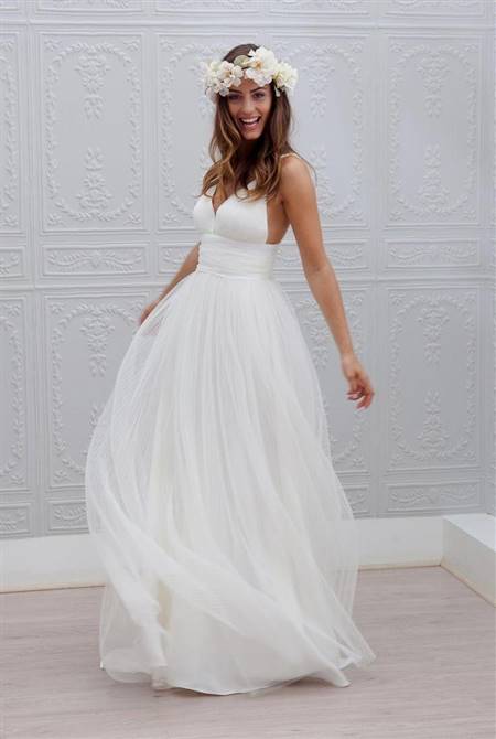 simple a line sweetheart wedding dress