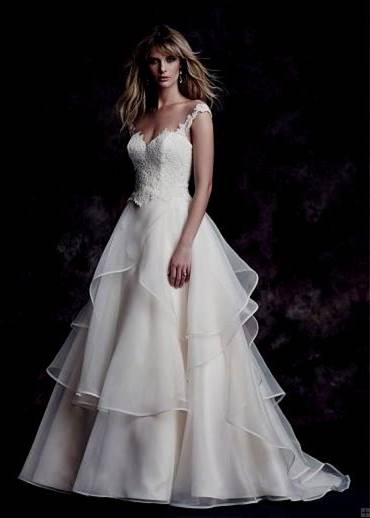 simple a line wedding dress with straps