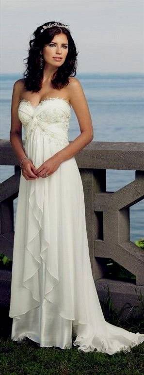 simple beach wedding dress with sleeves