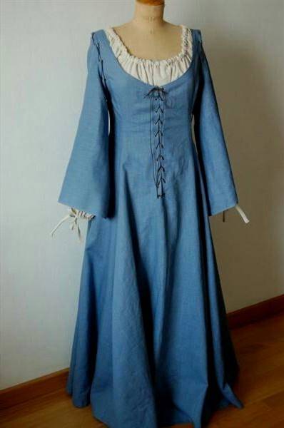 simple blue medieval dresses
