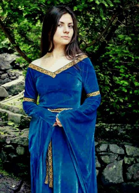 simple blue medieval dresses
