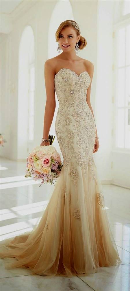 simple champagne wedding dress