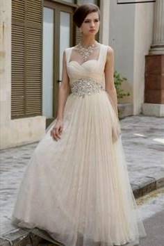 simple champagne wedding dress