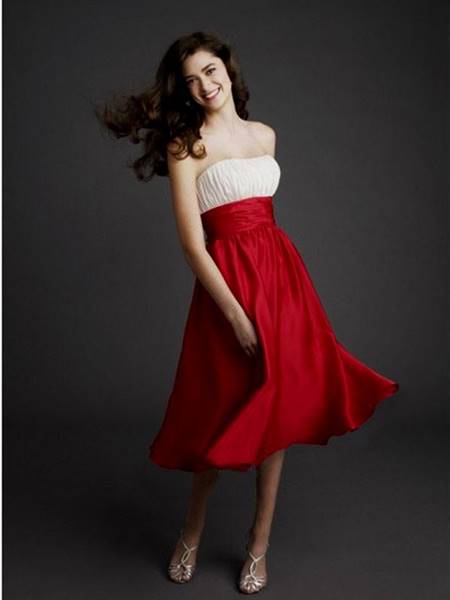 simple red and white dress