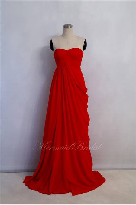 simple red prom dress