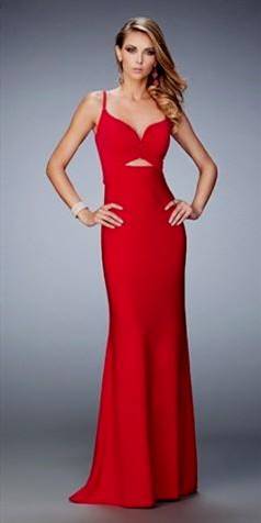 simple red prom dress