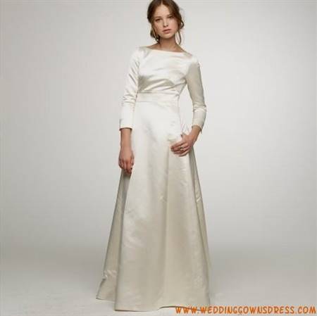 simple wedding dresses with 3/4 sleeves