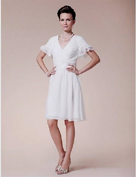 simple white cocktail dress with sleeves