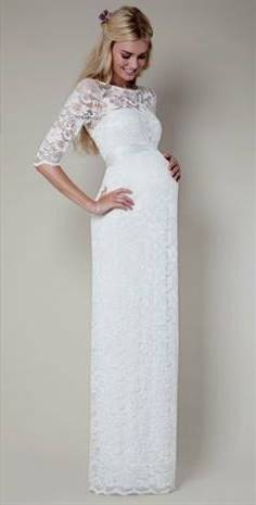 simple white dress for civil wedding for pregnant