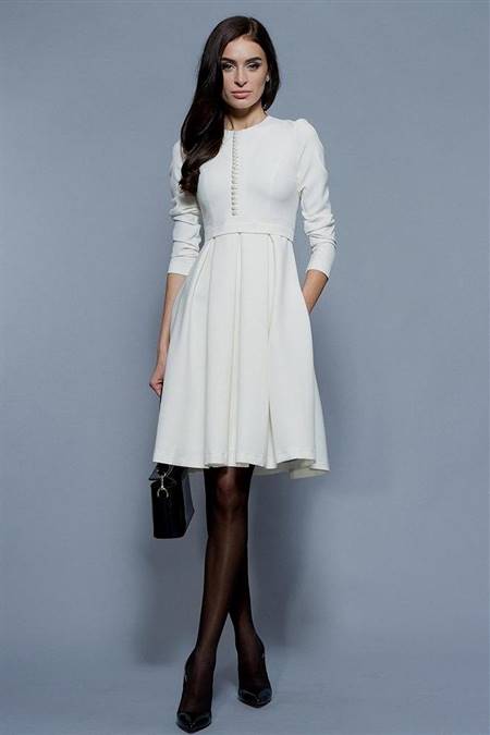 simple white dress with sleeves