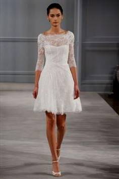 simple white dress with sleeves for civil wedding