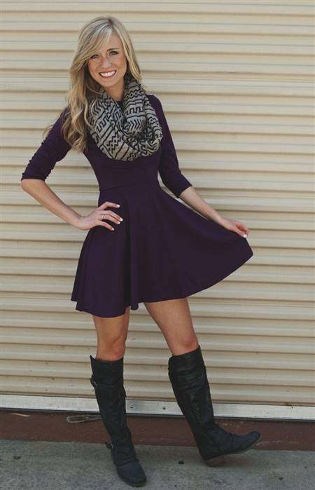 skater dress with boots