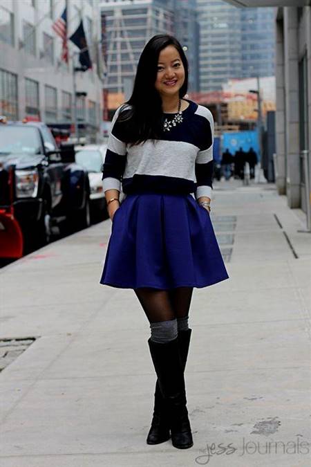 skater dress with knee high boots