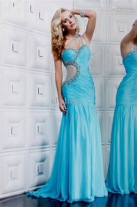 sky blue dresses for prom