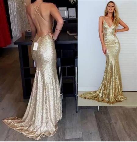 sparkly gold mermaid prom dresses