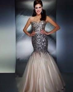 sparkly silver prom dresses