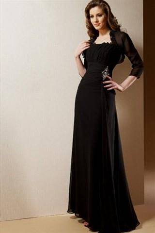 strapless black chiffon dress