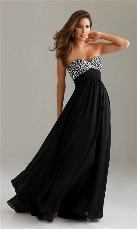 strapless black prom dresses