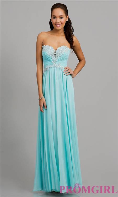 strapless blue prom dresses