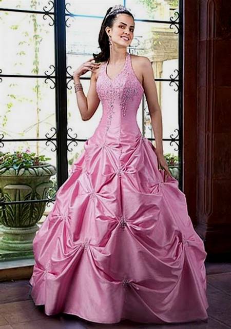 strapless bridal dresses pink