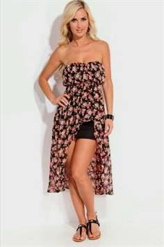 strapless high low dresses casual