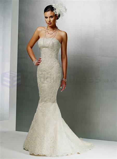 strapless lace mermaid wedding dresses
