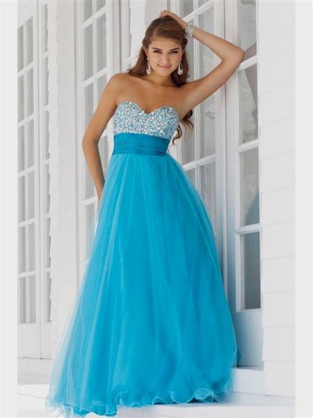strapless light blue prom dresses