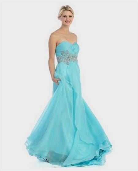 strapless light blue prom dresses