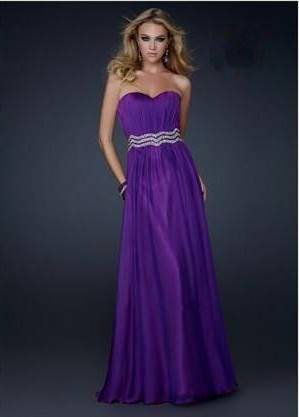 strapless purple prom dresses