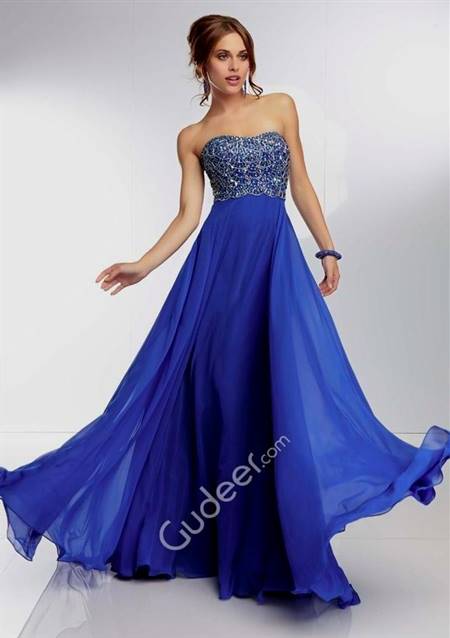 strapless royal blue dresses