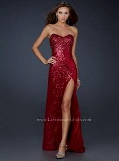 strapless sparkly red prom dresses