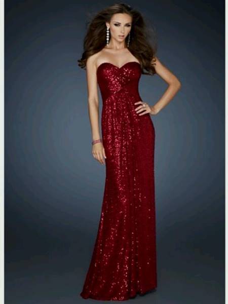 strapless sparkly red prom dresses