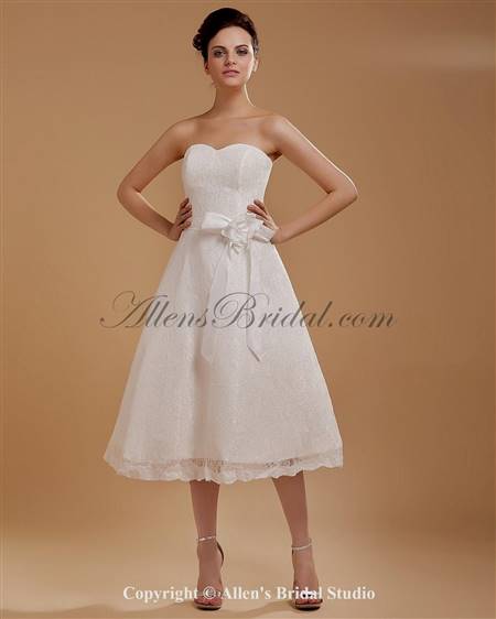 sweetheart tea length wedding dresses