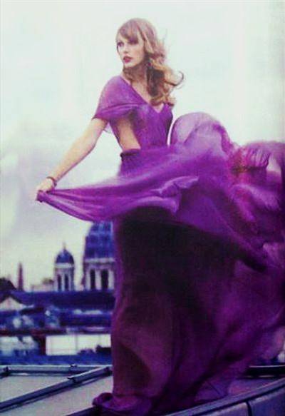 taylor swift purple dress begin again