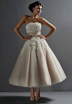 tea length coloured wedding dresses