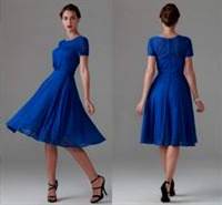 tea length dresses blue