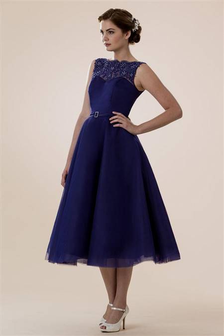 tea length dresses blue