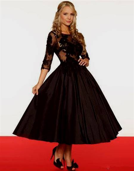 tea length prom dresses with sleeves