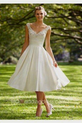 tea length wedding dresses off the shoulder