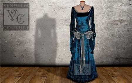 teal medieval dress