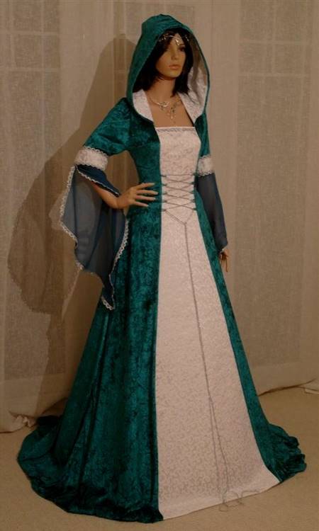 teal medieval dress