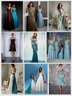 tiffany blue and coral bridesmaid dresses
