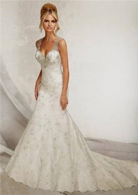 wedding dress with straps and low back