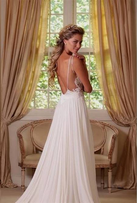 wedding dress with straps and low back