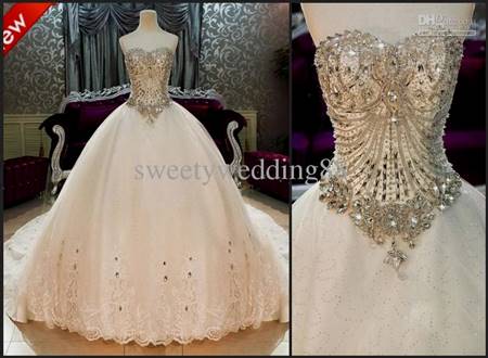 wedding dresses ball gown sweetheart neckline bling